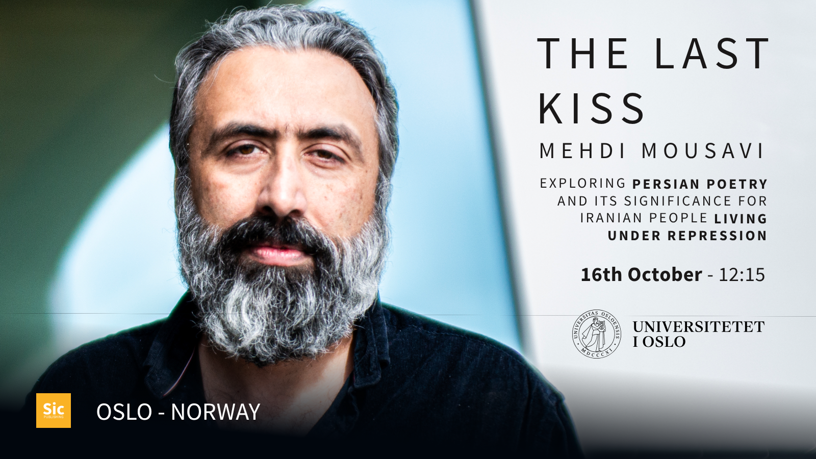 The Last Kiss: A Poetry Reading and Conversation with Mehdi Mousavi